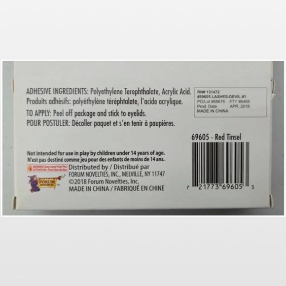 New Forum Eyelashes Faux-cils Red Halloween Devil Accessory NWT - Picture 10 of 12